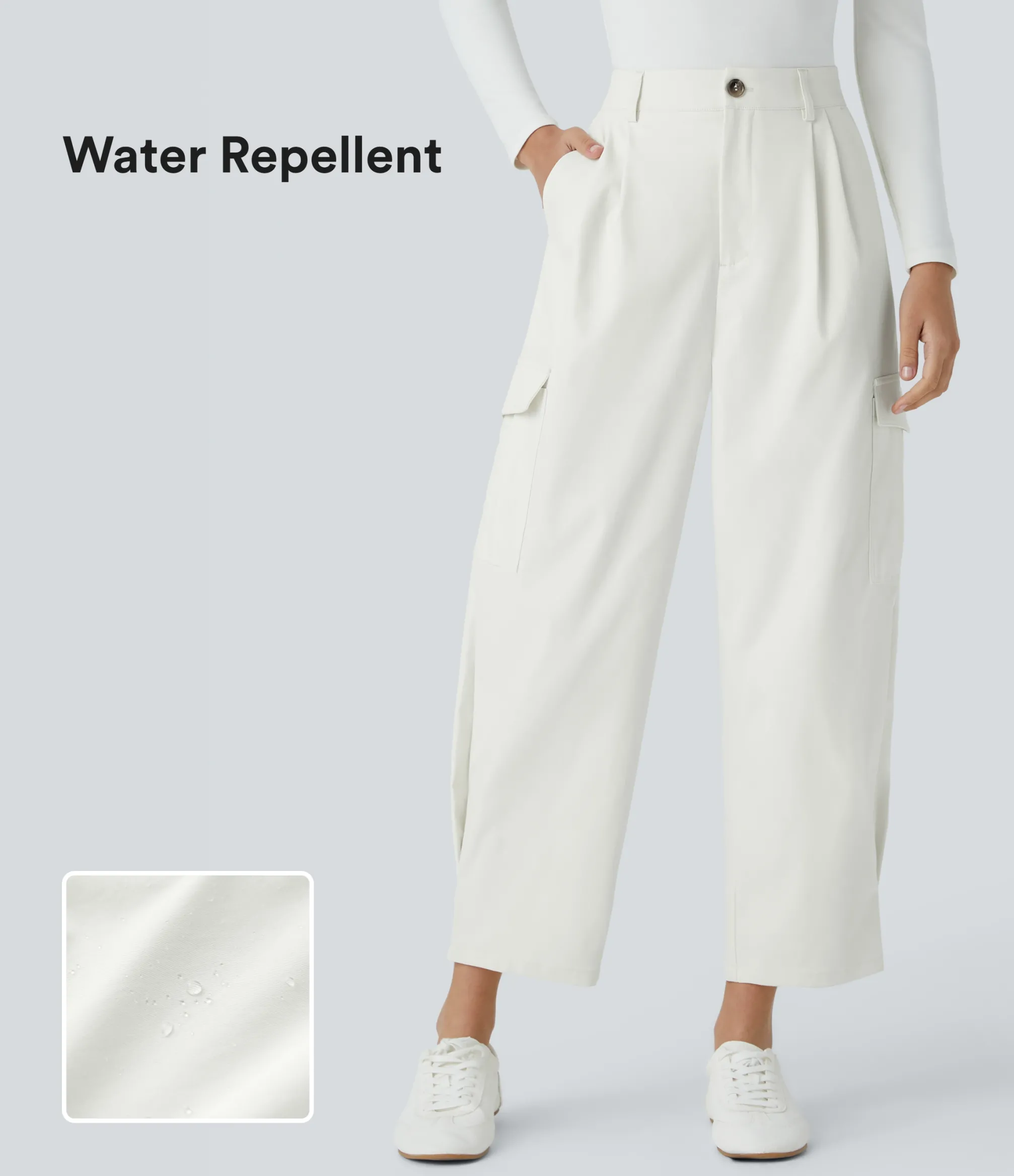 Cargo Pants|High-Waisted Pants<HALARA Water Repellent Wear-Resistant High Waisted Pockets Cargo Barrel Leg Work Pants