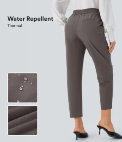 Pants|High-Waisted Pants<HALARA Water Repellent Wear-Resistant High Waisted Drawstring Pocket Thermal Work Pants