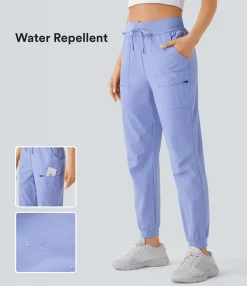 Joggers|Joggers<HALARA Water Repellent Wear-Resistant Mid Rise Drawstring Pockets Hiking Pile Joggers