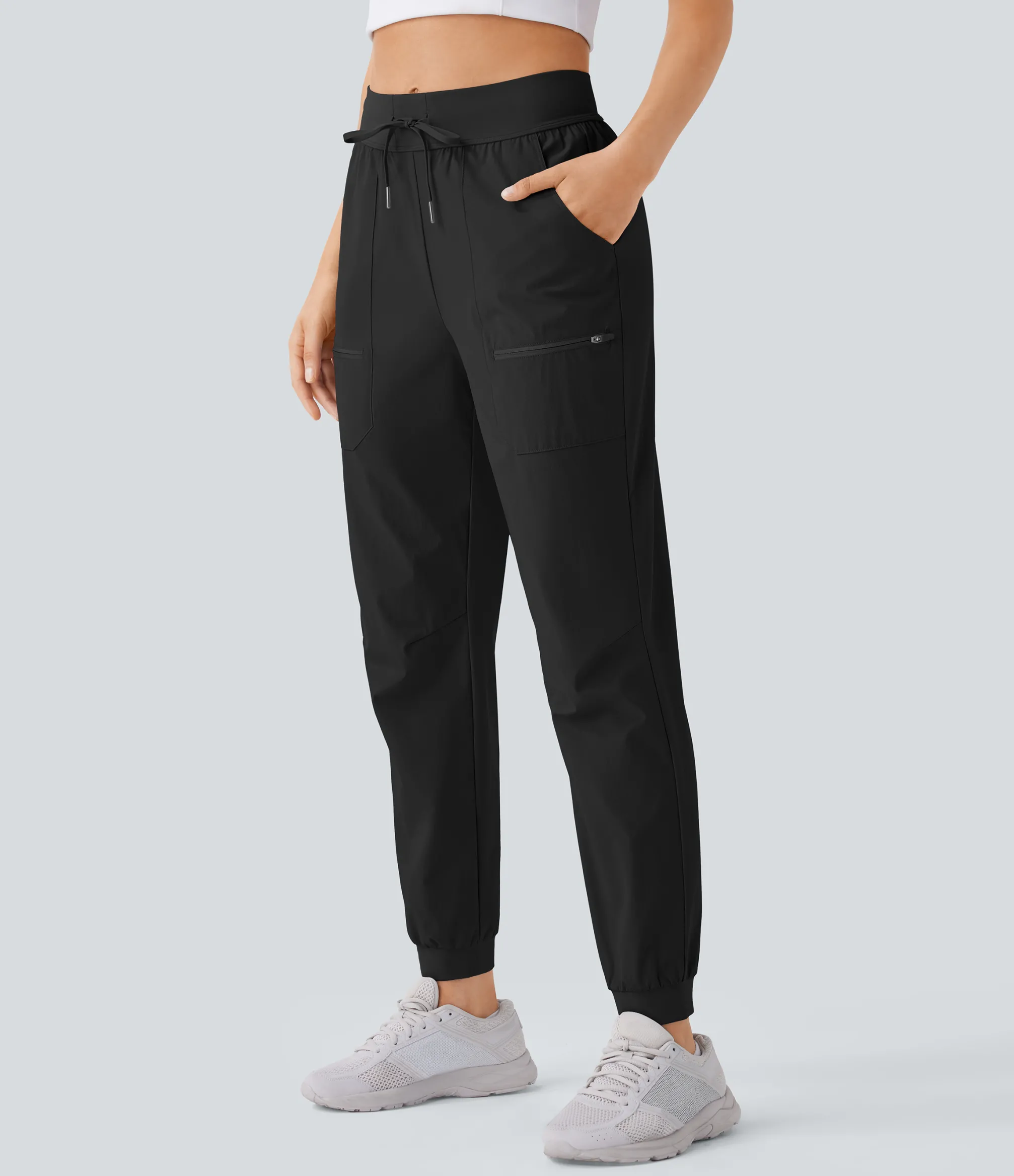 Joggers|Joggers<HALARA Water Repellent Wear-Resistant Mid Rise Drawstring Pockets Hiking Pile Joggers