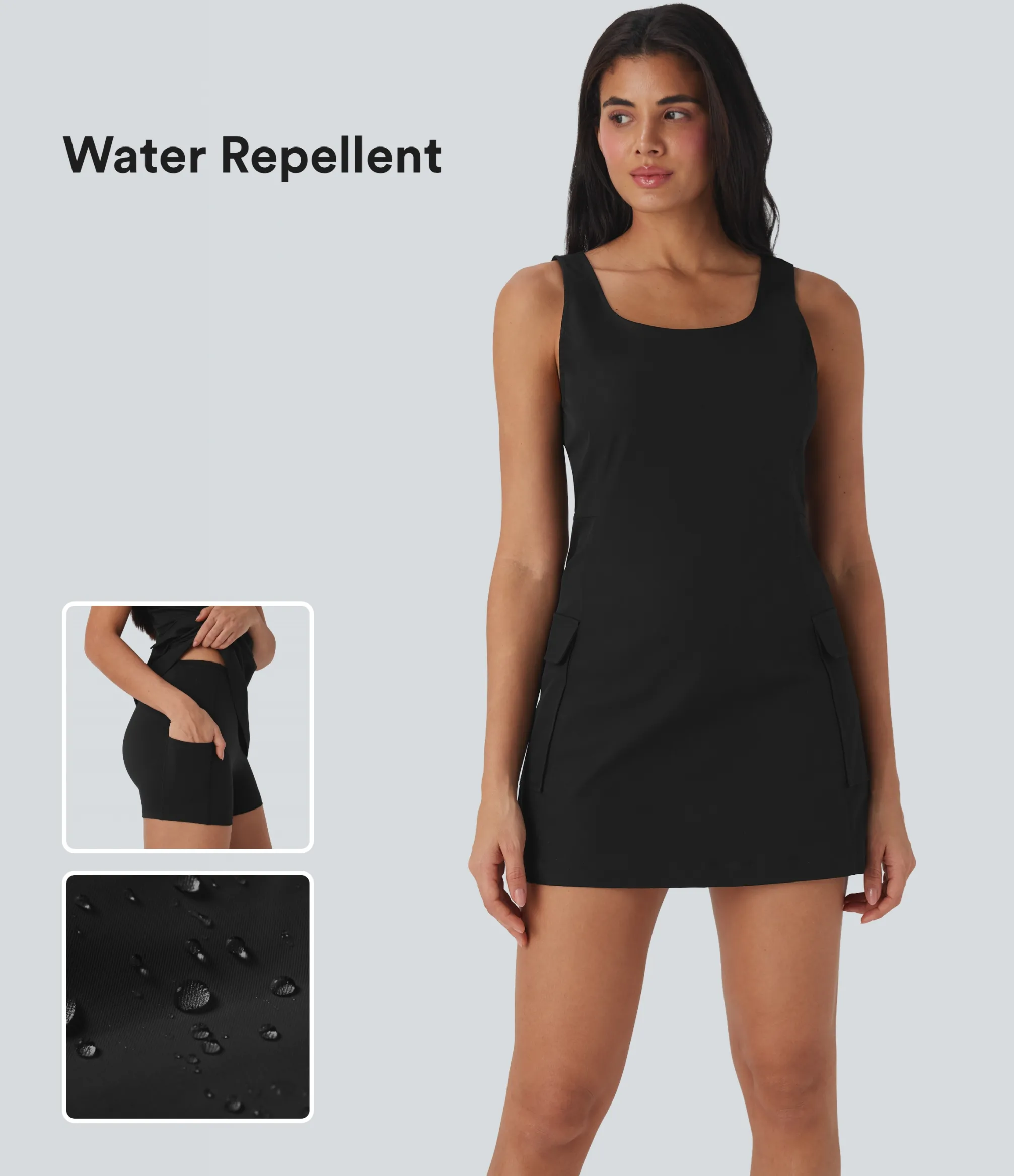 Active Dresses|Dresses<HALARA Water Repellent Wear-Resistant 2-Piece Mini Camping Cargo Dress with Pockets
