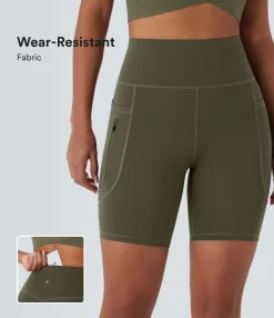 Active Shorts|Bikers<HALARA Wear-Resistant High Waisted Pockets Hiking Biker Shorts 7''