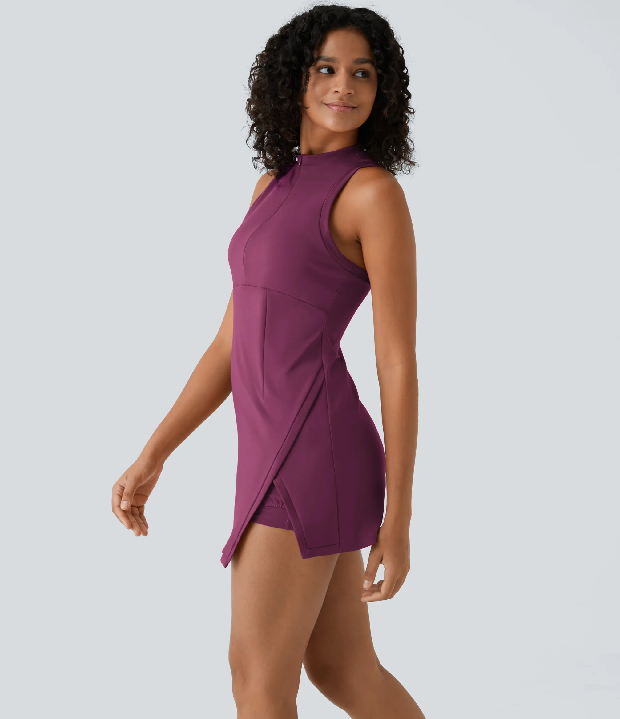 Mini Dresses|Active Dresses<HALARA Zipper RacerPocket 2-Piece Mini Tennis Active Dress