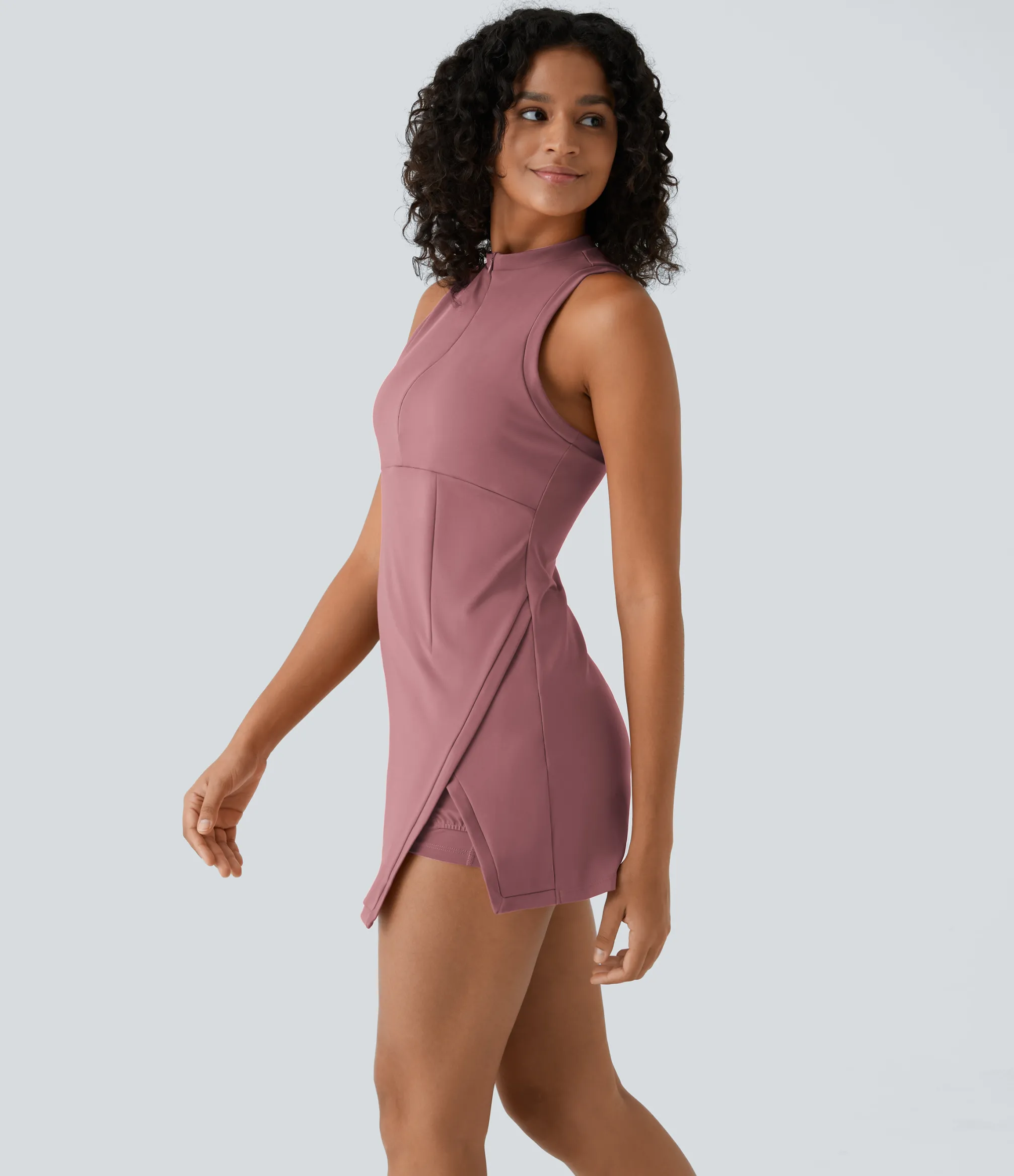 Mini Dresses|Active Dresses<HALARA Zipper RacerPocket 2-Piece Mini Tennis Active Dress